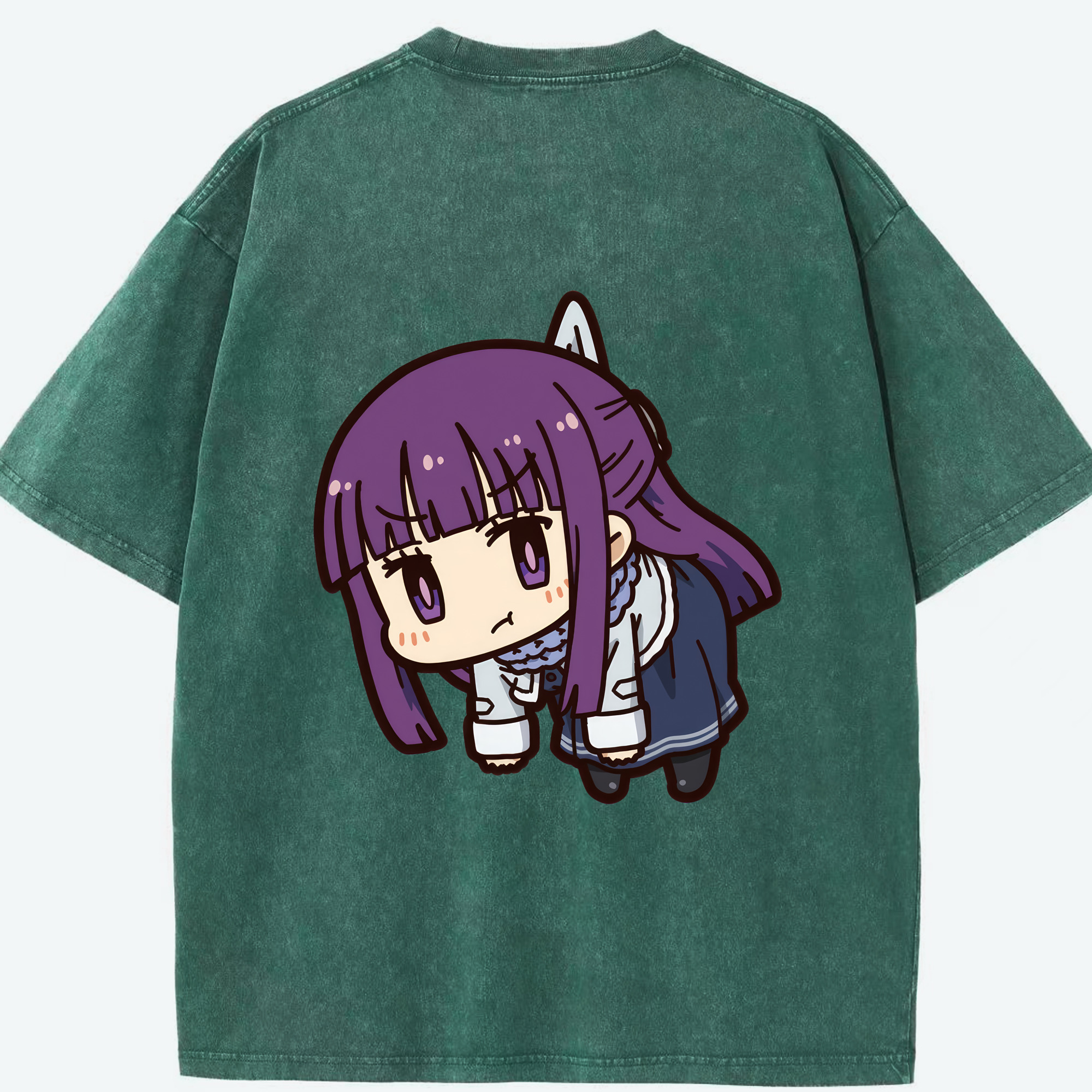 （画像用） 葬送のフリーレン Frieren 綿100% ヴィンテージ風 半袖Tシャツ（背面プリント）